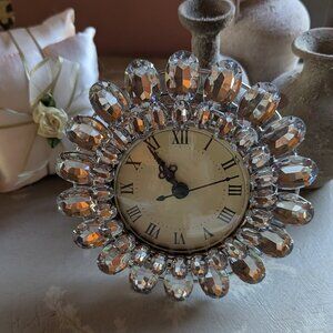 Glamorous Pier 1 Rhinestone Tabletop classic clock  NWOT